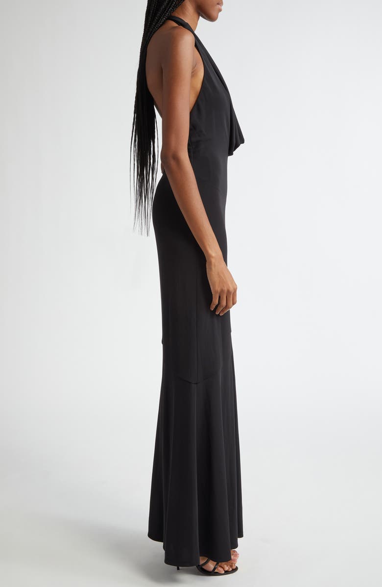 Alice + Olivia Dani Halter Neck Knit Dress, Alternate, color, Black