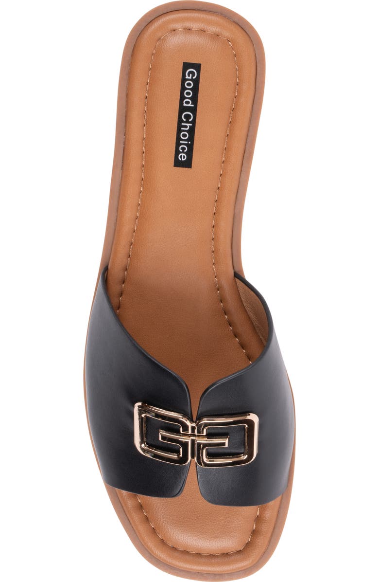 GOOD CHOICE NEW YORK Bergen Hardware Slide Sandal, Alternate, color, Black