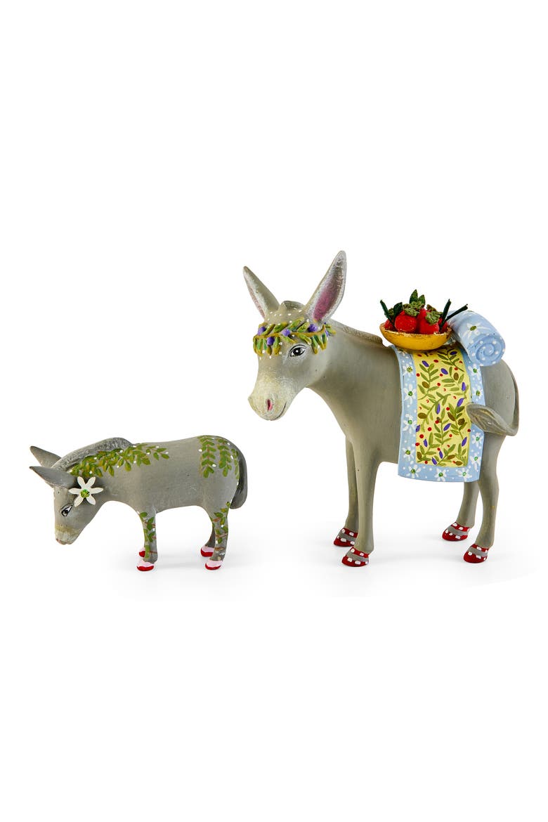 Patience Brewster Nativity Mother & Baby Donkey Figures, Alternate, color, GREY
