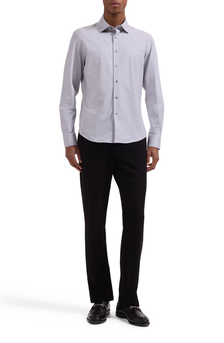 Bugatchi Jimmy OoohCotton<sup>®</sup> Paisley Button-Up Shirt, Alternate, color, Platinum