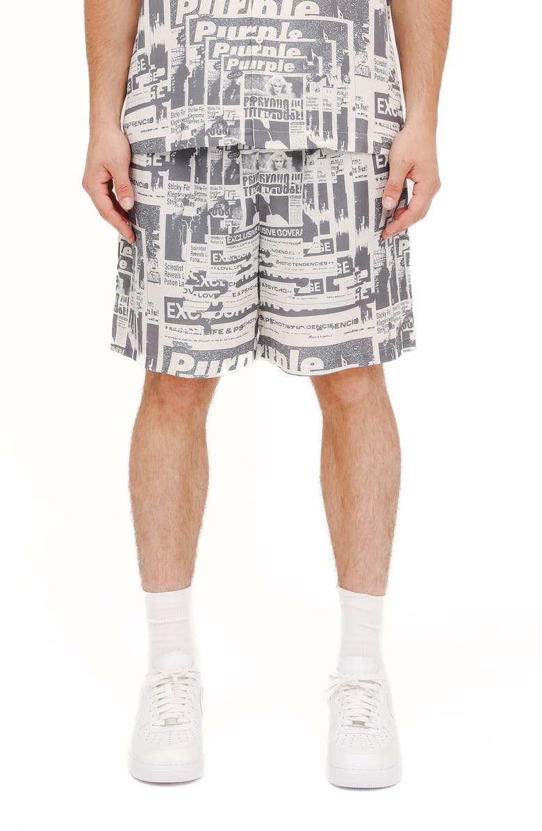 PURPLE BRAND Pull-On Graphic Sweat Shorts, Main, color,