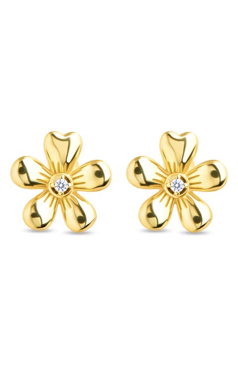 Jocelyn Cubic Zirconia Flower Stud Earrings