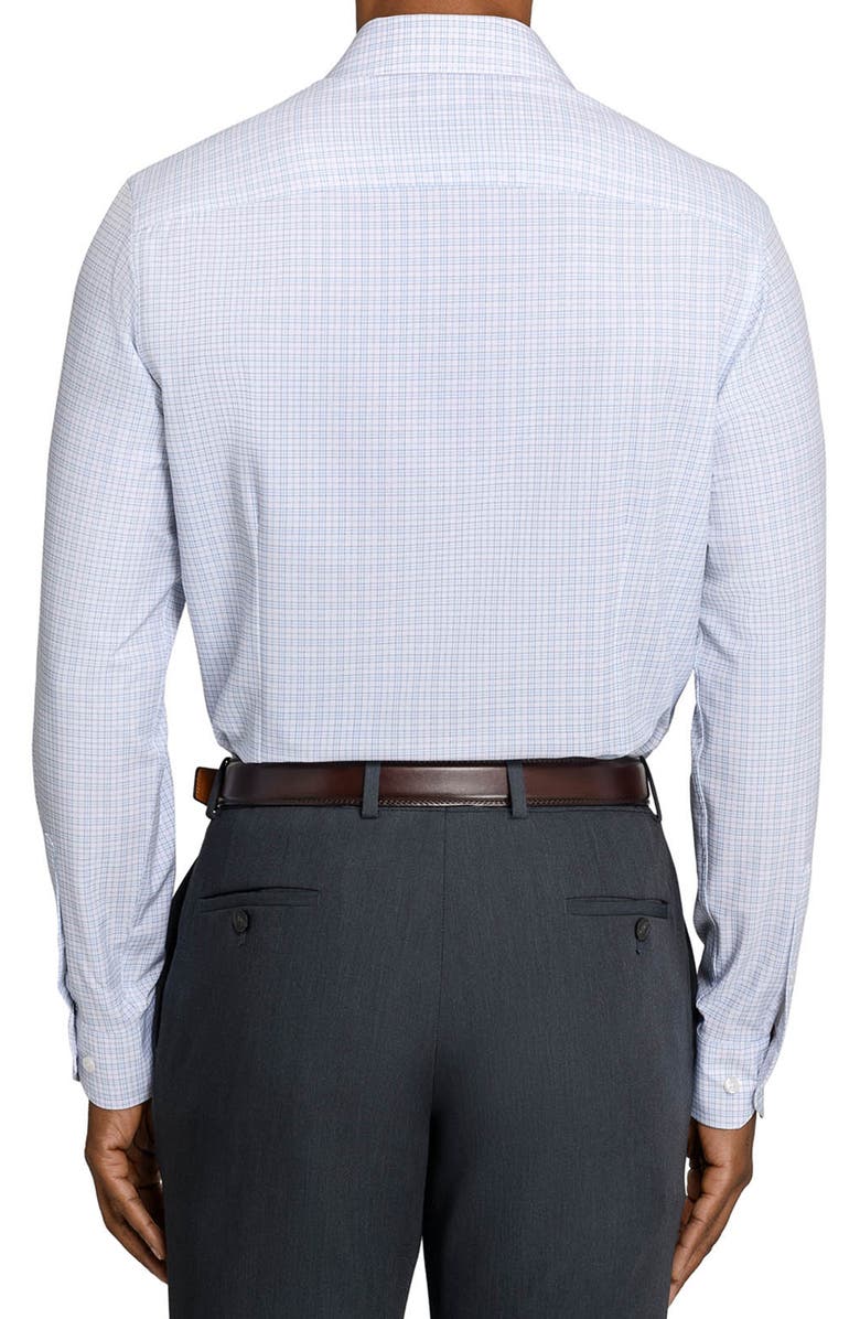 W.R.K Slim Fit Microcheck Performance Dress Shirt, Alternate, color, White/ Silver