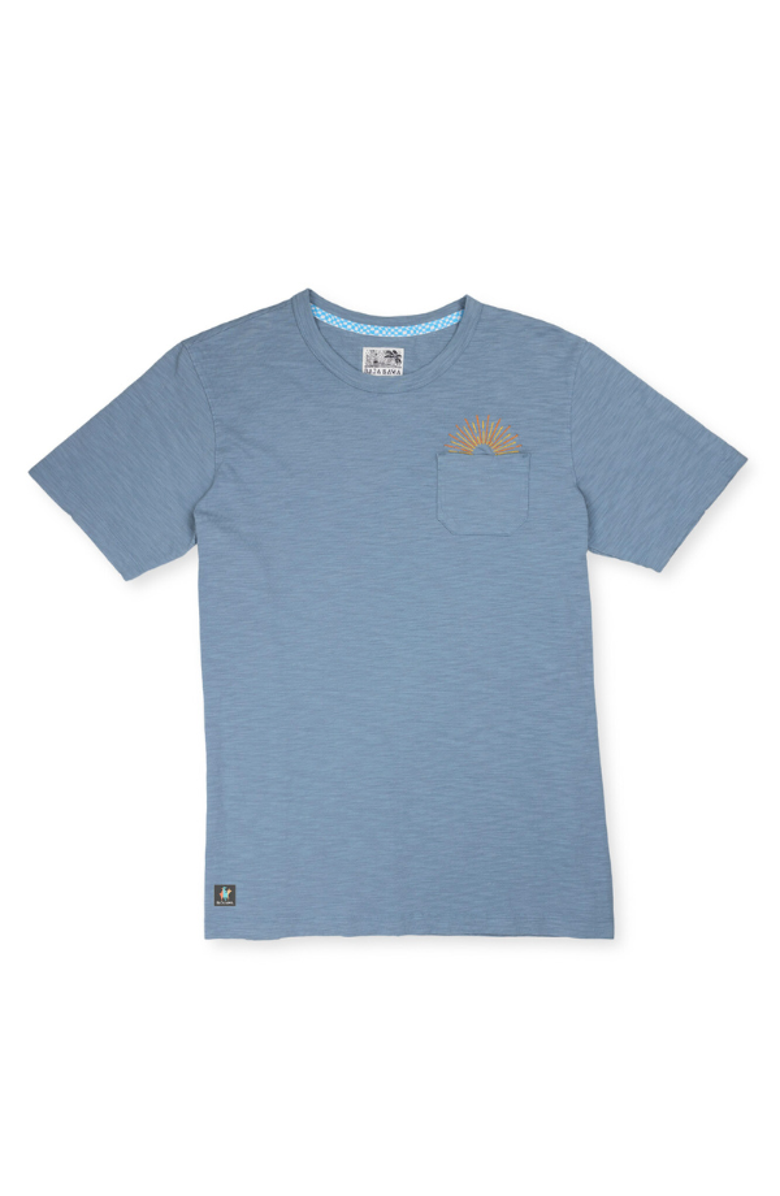 Baja Llama Sun Dreams - Slub Pima Pocket Tee, Main, color, Blue