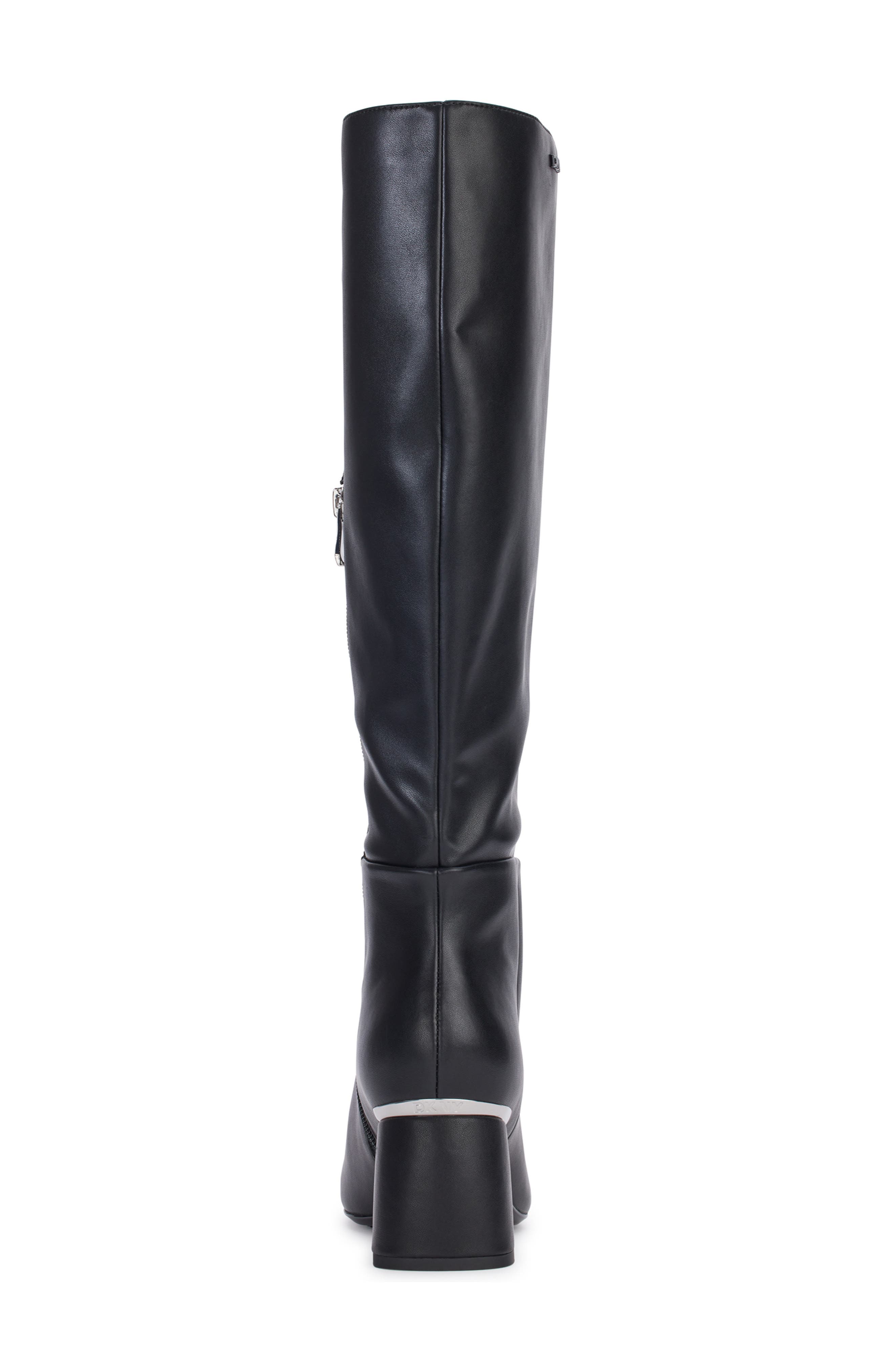 DKNY Cana Knee High Block Heel Boot, Alternate, color, Black