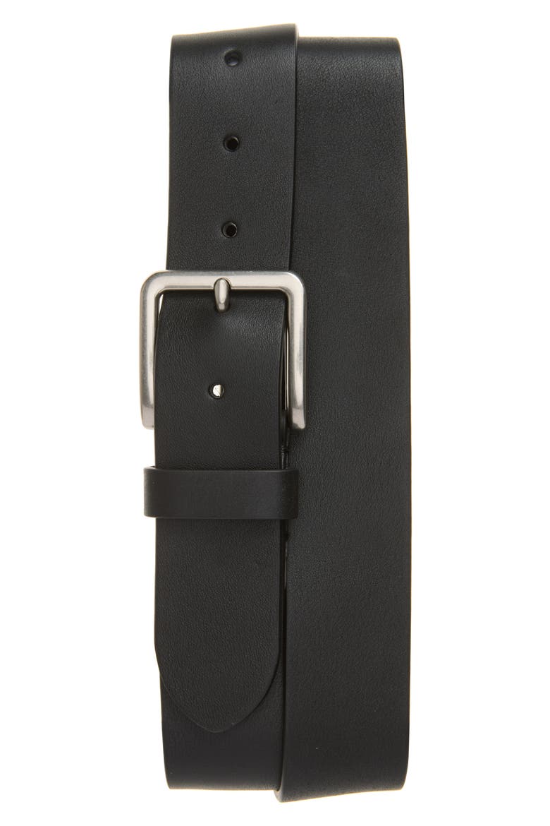 Alex Leather Belt, Main, color, BLACK