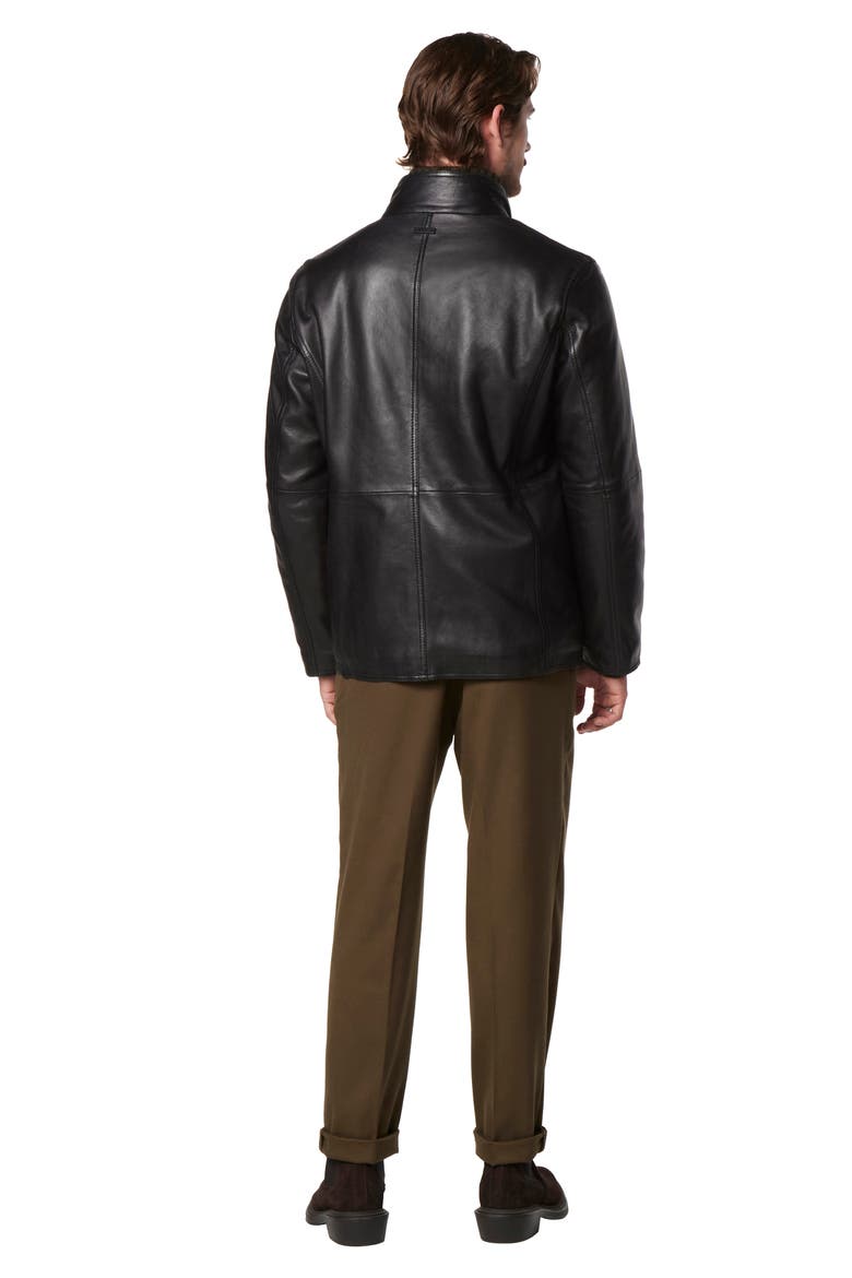 Wollman Leather Jacket, Alternate, color, BLACK
