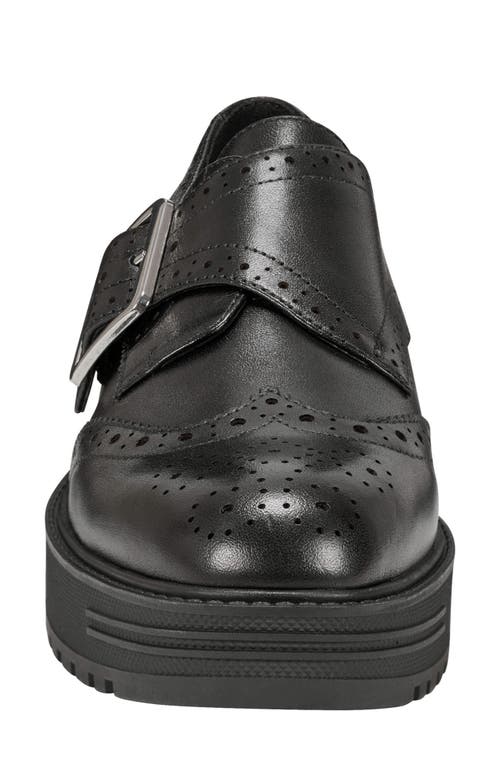 Marc Fisher Ltd Remona Wingtip Monk Strap Platform Loafer In Black