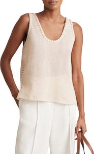 Reiss Carla Whipstitch Trim Open Stitch Tank