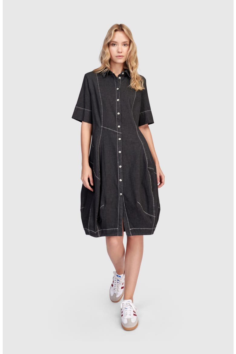 Barbie Wonderful Shirt Dress, Alternate, color, Black Denim