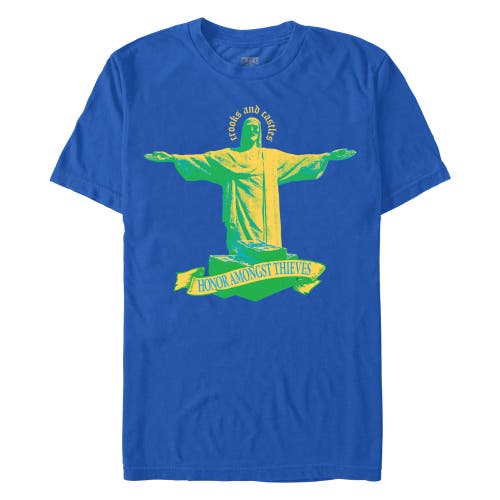 Men's Crooks & Castles Honor Amongst Thieves Green Print  Graphic T-Shirt in Royal Blue  product