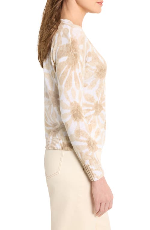 Nic + Zoe Floral Hint Supersoft Sweater In Neutral Multi