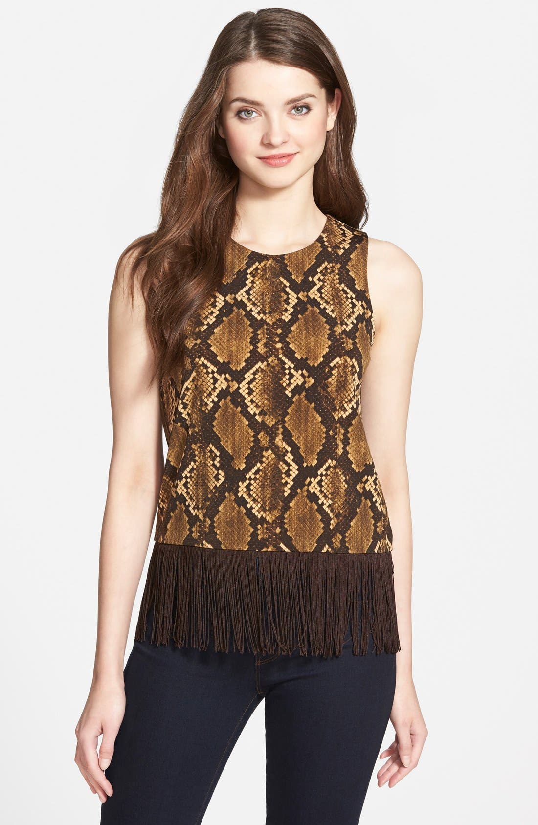 MICHAEL Michael Kors 'Tokara' Snakeskin Print Sleeveless Top with ...