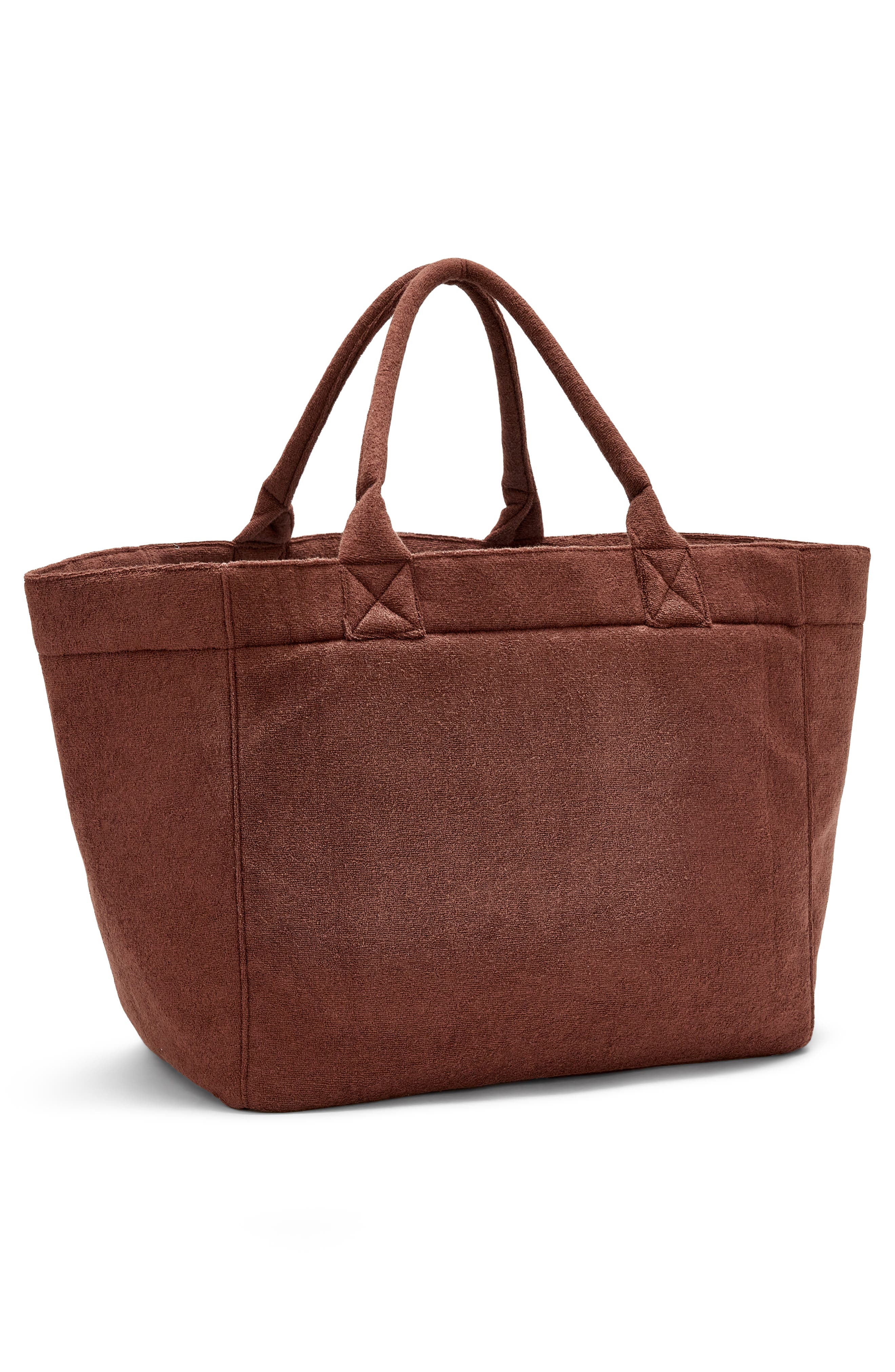 Ganni XXL Beach Resort Shopper, Alternate, color, Chicory Coffee