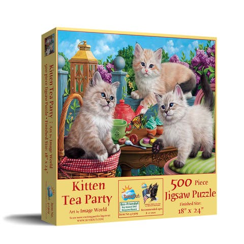Kitten Tea Party 500 piece Jigsaw Puzzle for Adults