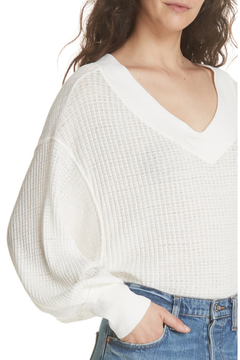 We the Free by Free People South Side Thermal Top, Alternate, color, IVORY
