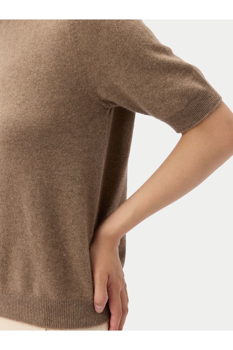 Elbow-Length Sleeve Cashmere Sweater, Alternate, color, taupe