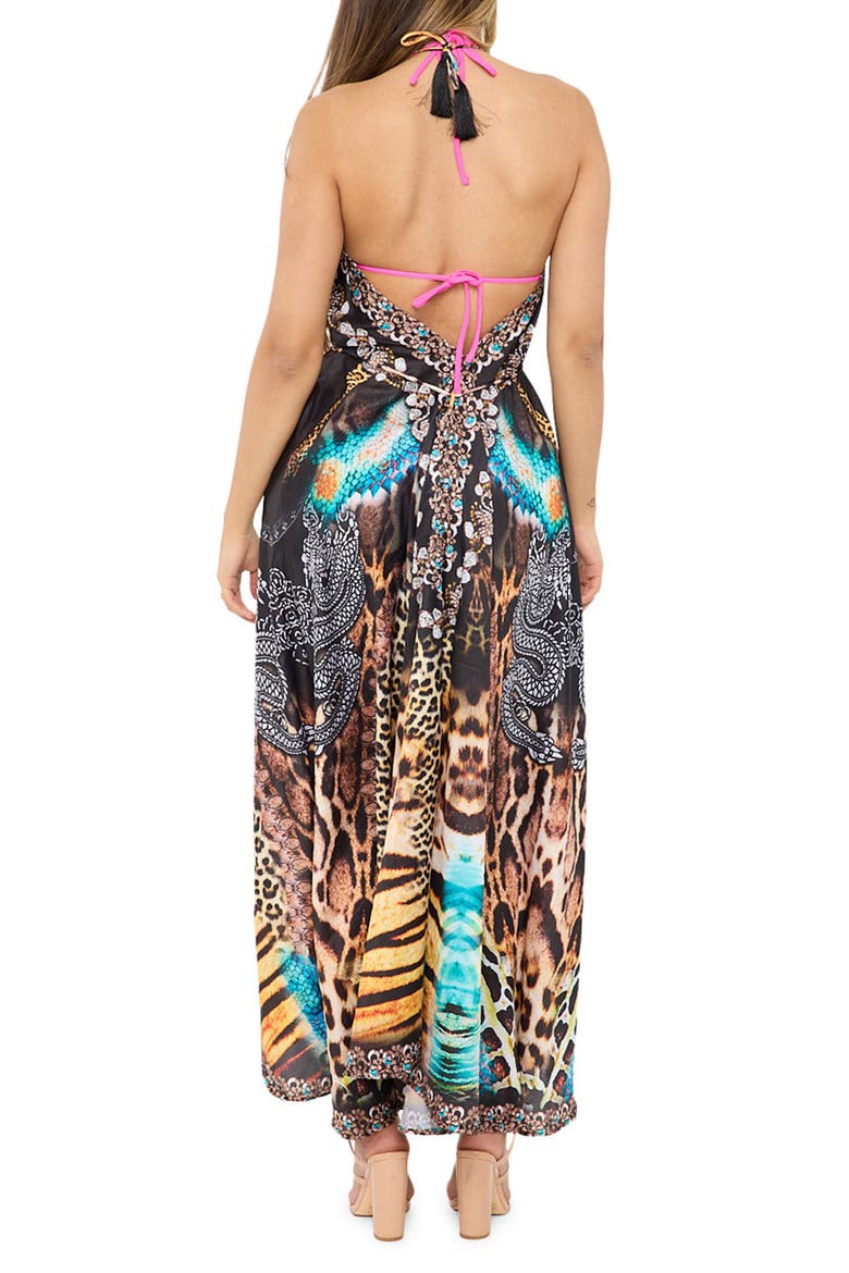 Black Halter Dress, Alternate, color, BLACK