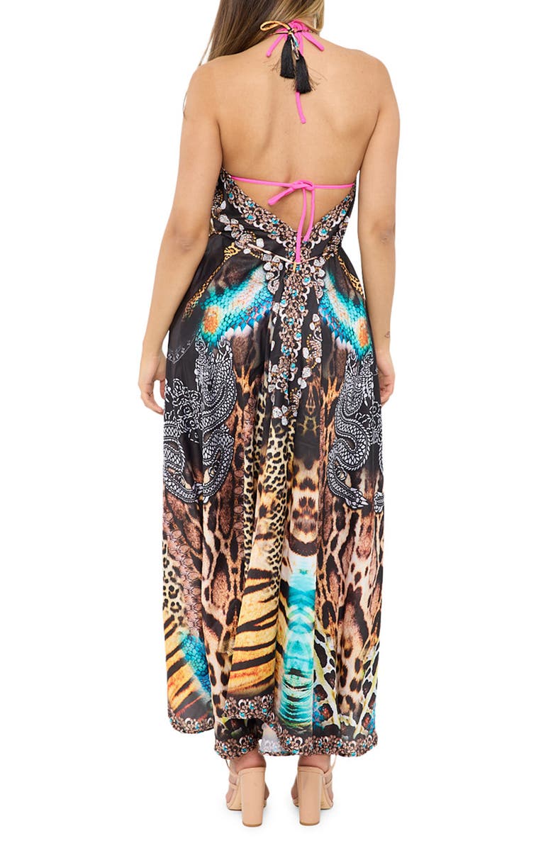 RANEES Black Halter Dress, Alternate, color, Black