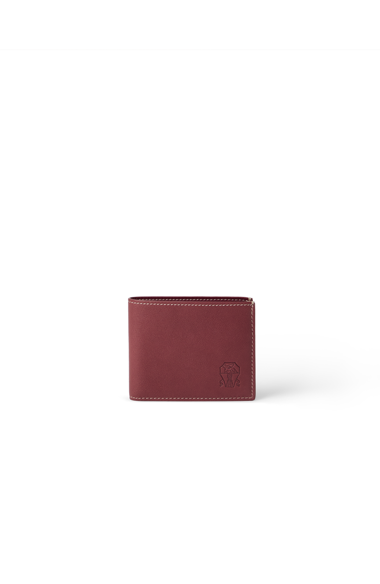 Brunello Cucinelli Calfskin wallet, Main, color, Burgundy