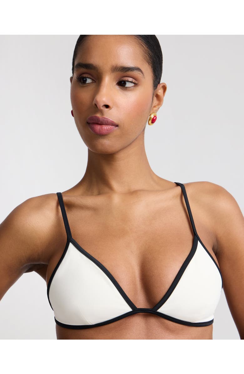 Onia Aimee String Bikini Top, Alternate, color, Egret/Black