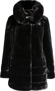 Gallery Hooded Faux Fur Coat