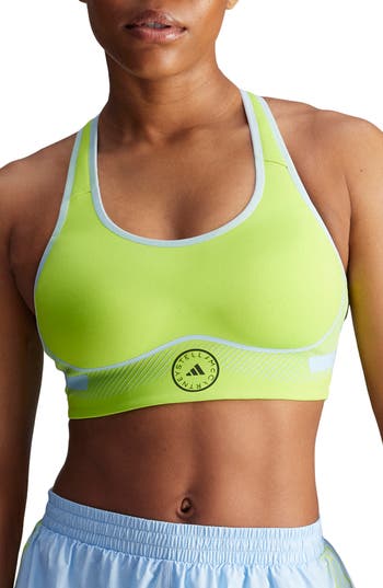 Adidas By Stella Mccartney Truepace High Impact Sports Bra In Green