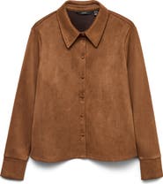 VERO MODA Kreta Faux Suede Button-Up Shirt