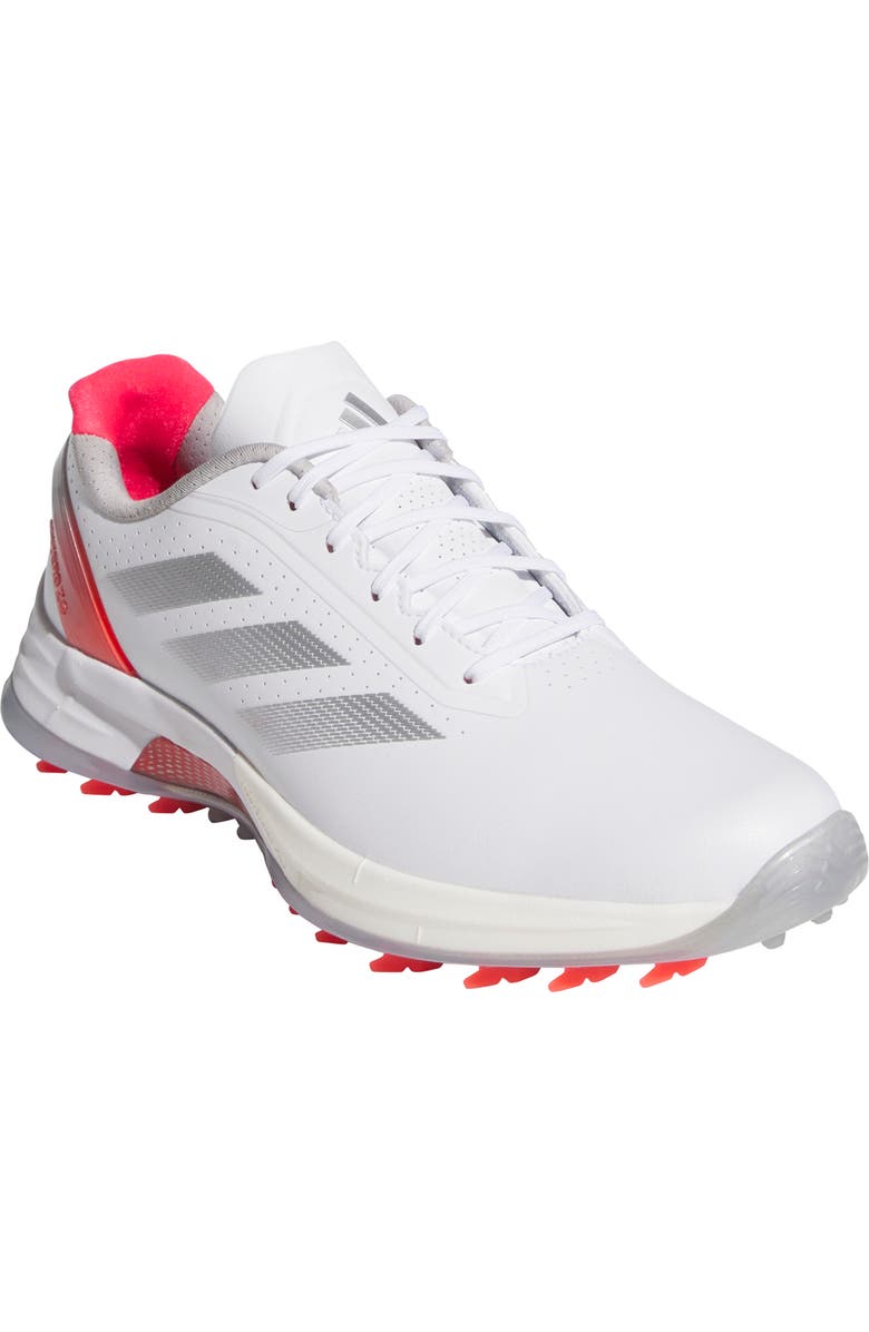 adidas Adizero ZG Golf Shoe, Main, color, White/ Silver Met./ Lucid Red