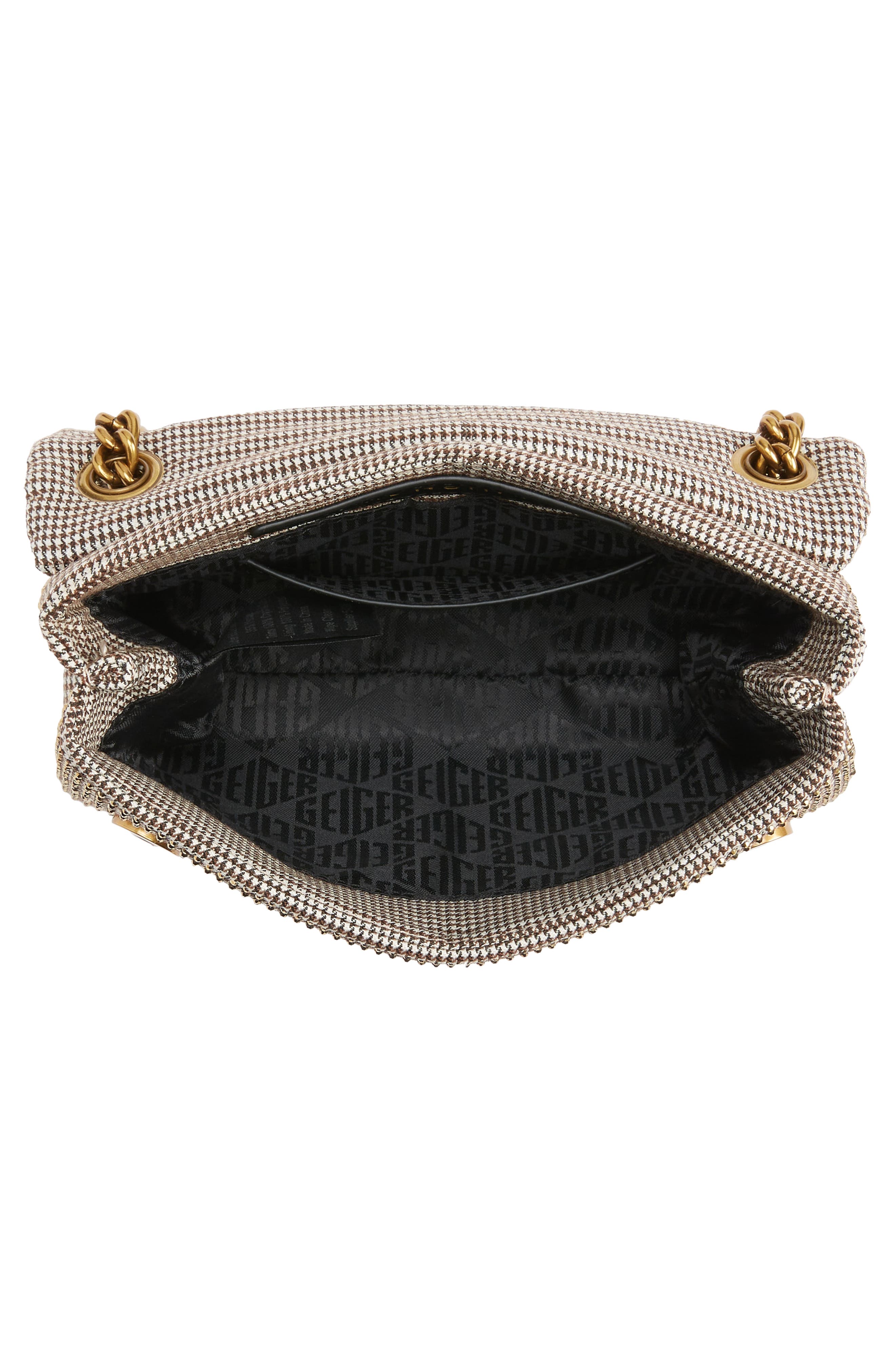 Kurt Geiger London Mini Kensington Tweed Crossbody Bag, Alternate, color, Dark Beige