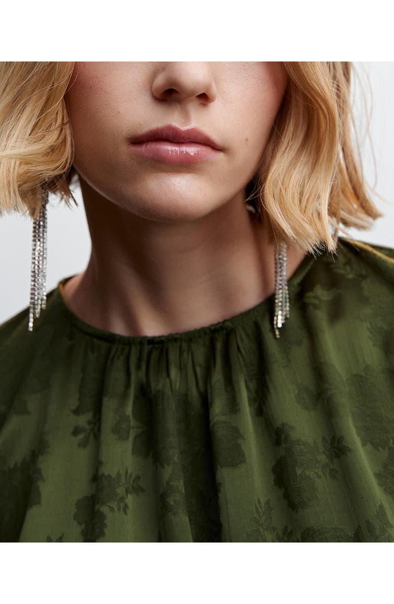 MANGO Floral Jacquard Long Sleeve Dress, Alternate, color, 