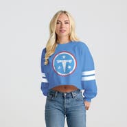 SPIRIT JERSEY Women's Spirit Jersey Light Blue Tennessee Titans Sleeve Stripe Long Sleeve Shirt