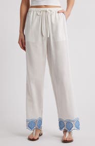 Rails Tildi Shell Embroidered Cotton & Linen Pants