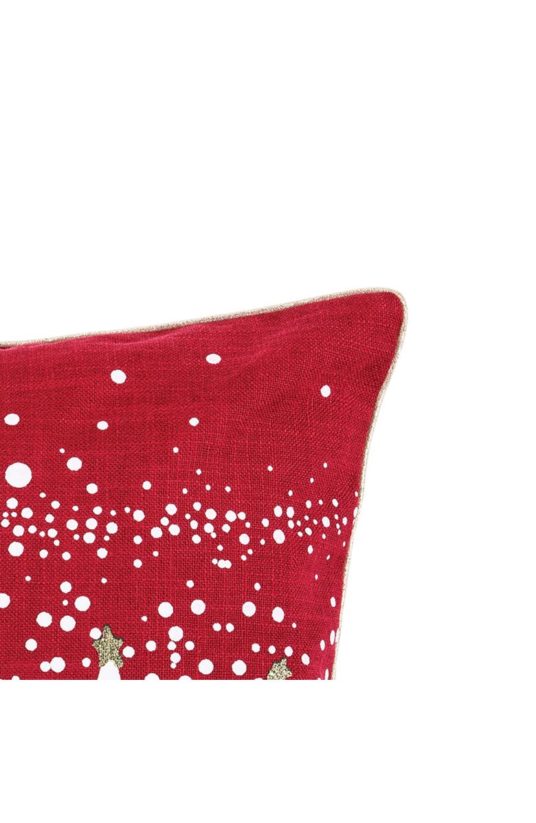 C&F Home Snowy Trees Christmas Pillow, Alternate, color, Red