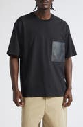 Bottega Veneta Cotton Pocket T-Shirt with Lambskin Leather Patch Pocket