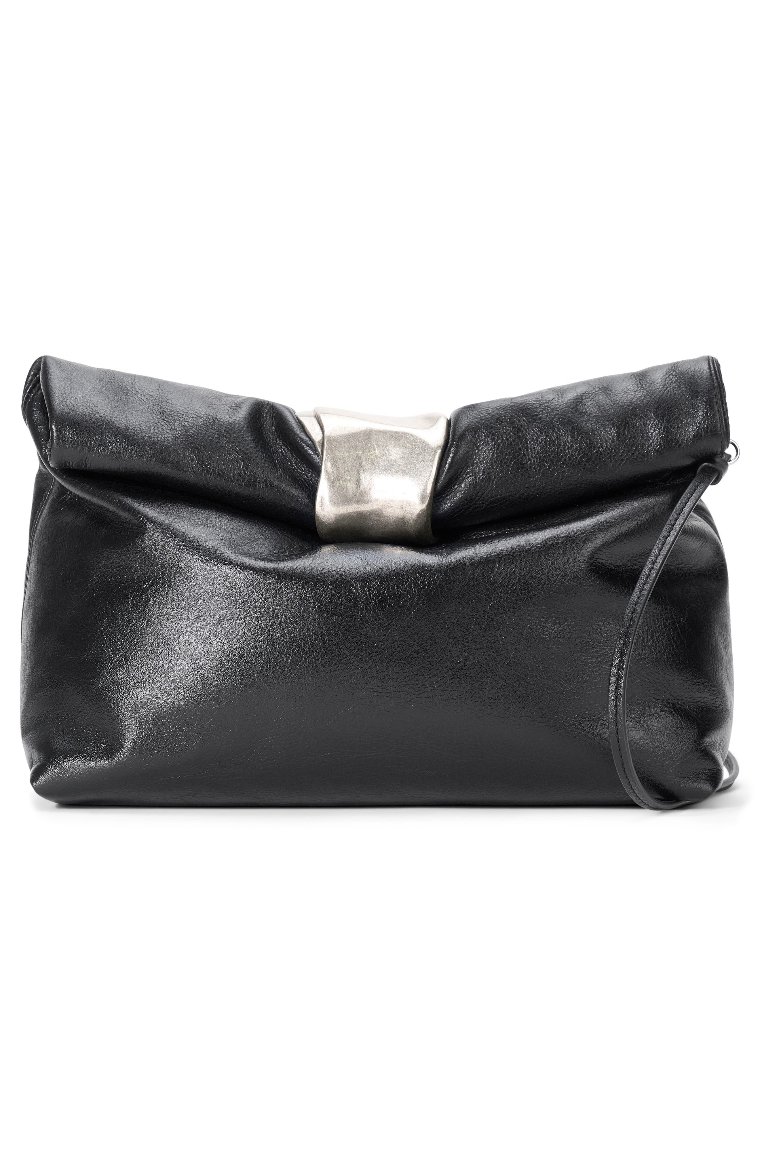 STAUD Leather Foldover Cuff Clutch, Alternate, color, 
