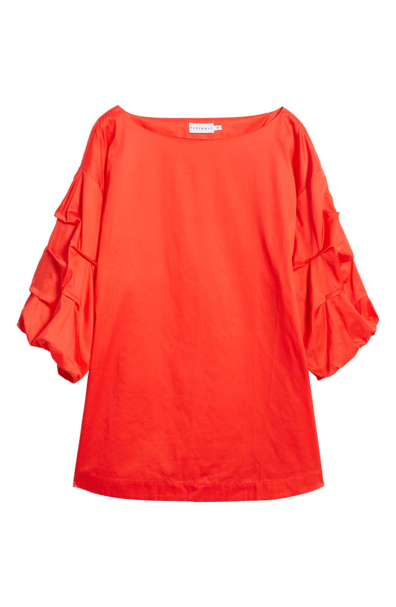HARSHMAN Balia Cotton Popover Top, Alternate, color, Poppy Red