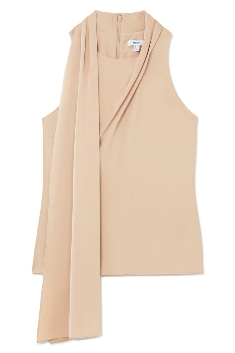 Taylor Crepe Scarf Neck Top, Alternate, color, NEUTRAL