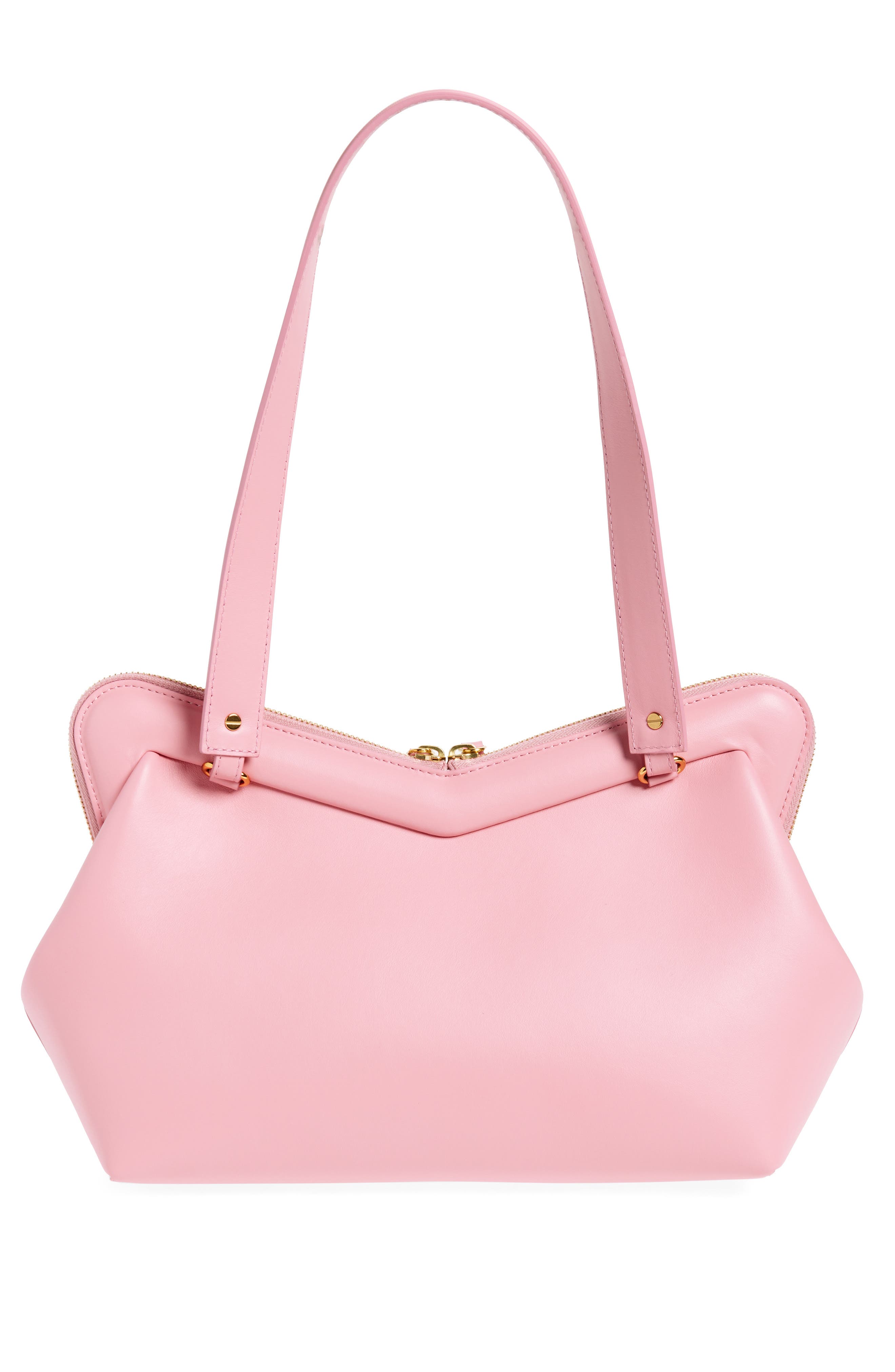 Mansur Gavriel M Frame Leather Shoulder Bag, Alternate, color, Flamingo