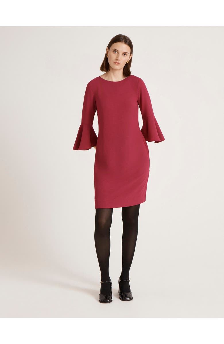 Finery London Izzy Rich Crepe Long Sleeve Short Dress, Alternate, color, Berry