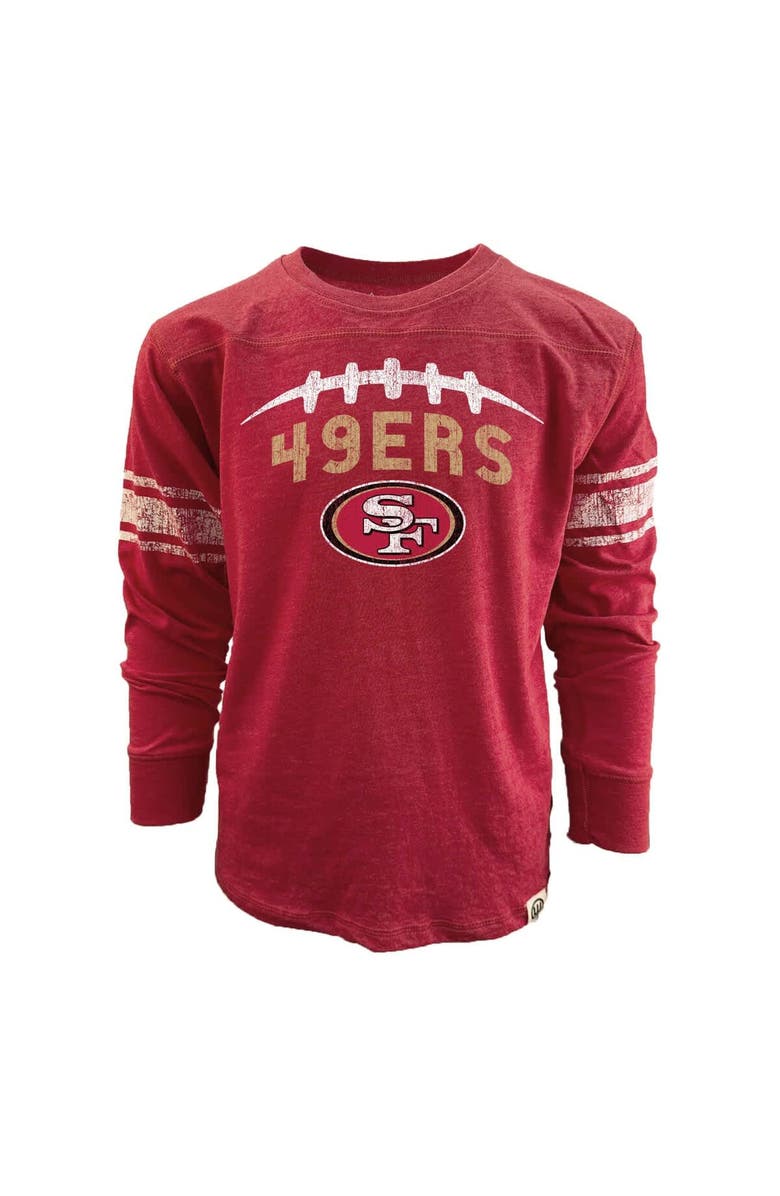 Wes & Willy Youth Wes & Willy Scarlet San Francisco 49ers Football Long Sleeve T-Shirt, Alternate, color, Scarlet