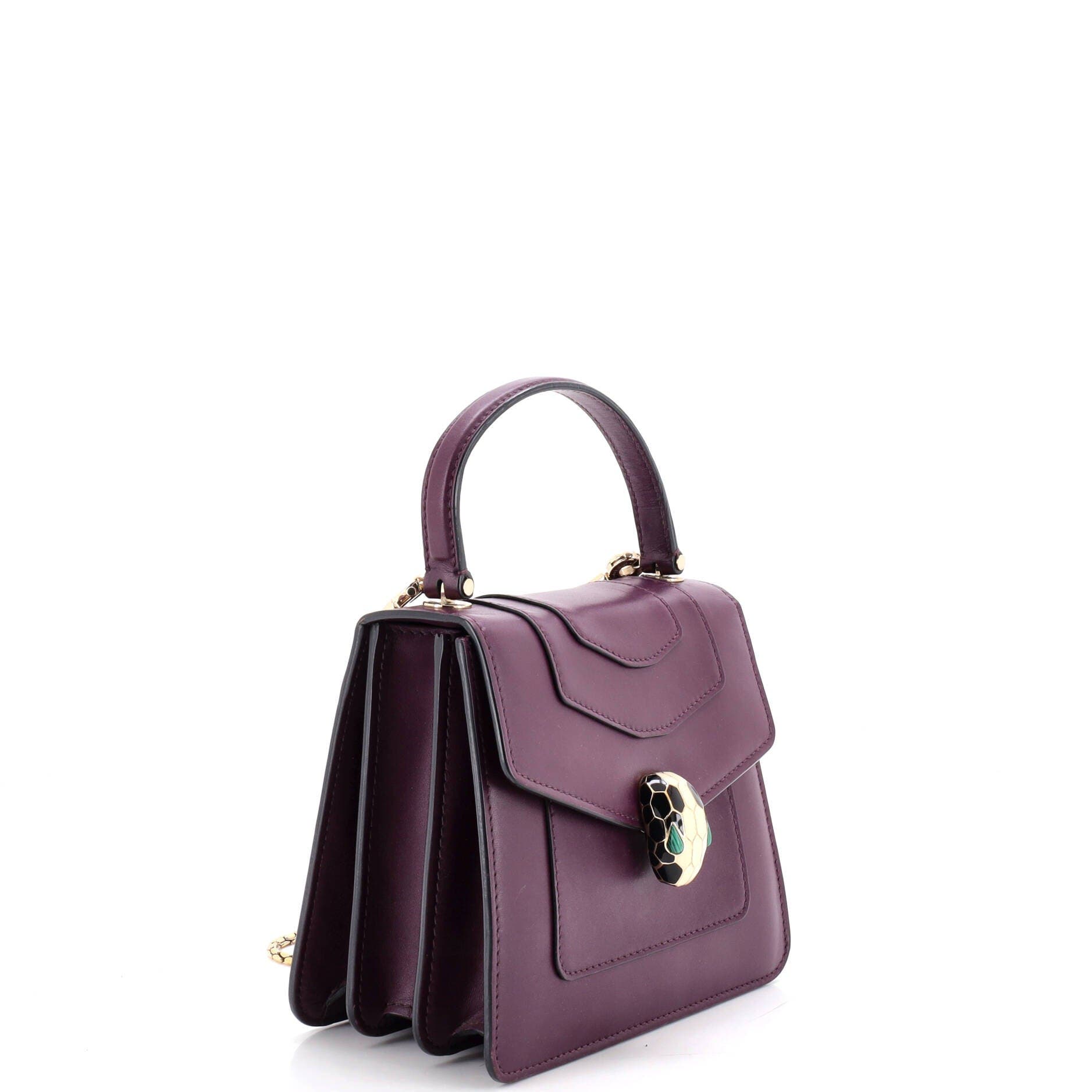Serpenti Forever Top Handle Bag Leather Small, Alternate, color, Red