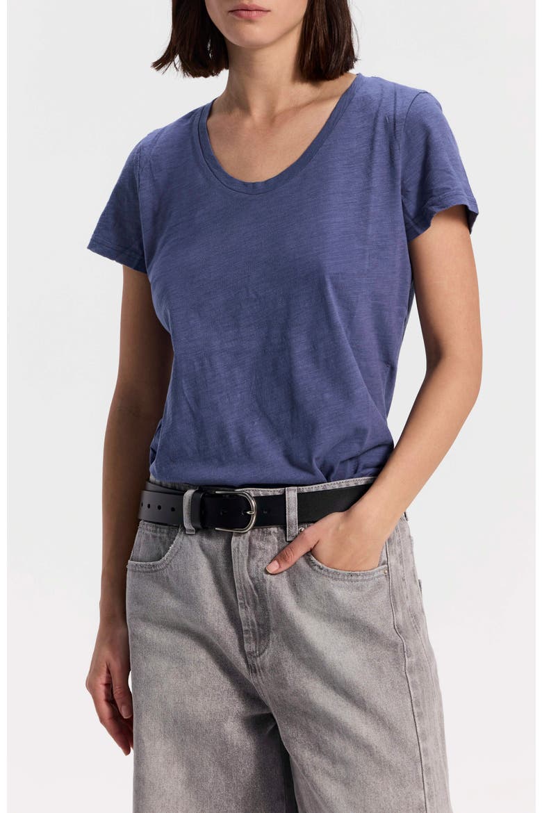 Cotton T-Shirt with Crew Neck, Main, color, Blue