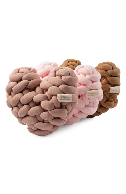 Domani Home Knit Heart Knot Pillow In Taupe