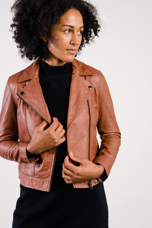 Able Maha Leather Jacket In Whiskey