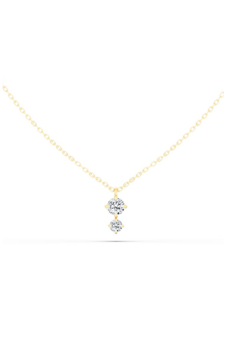 Starlight Two Stone Lab Diamond Pendant Necklace in 14K, Main, color, Yellow Gold