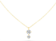 Everlee Starlight Two Stone Lab Diamond Pendant Necklace in 14K