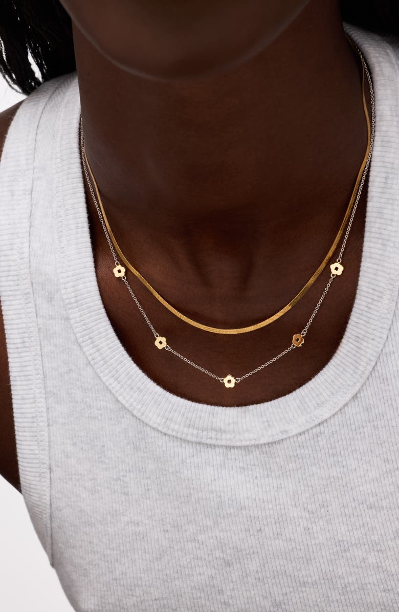 Ana Luisa Flower Necklace - Rowena Necklace Two Tone, Alternate, color, Two Tone