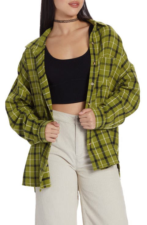 x Chloe Kim Check Cotton Flannel Shirt