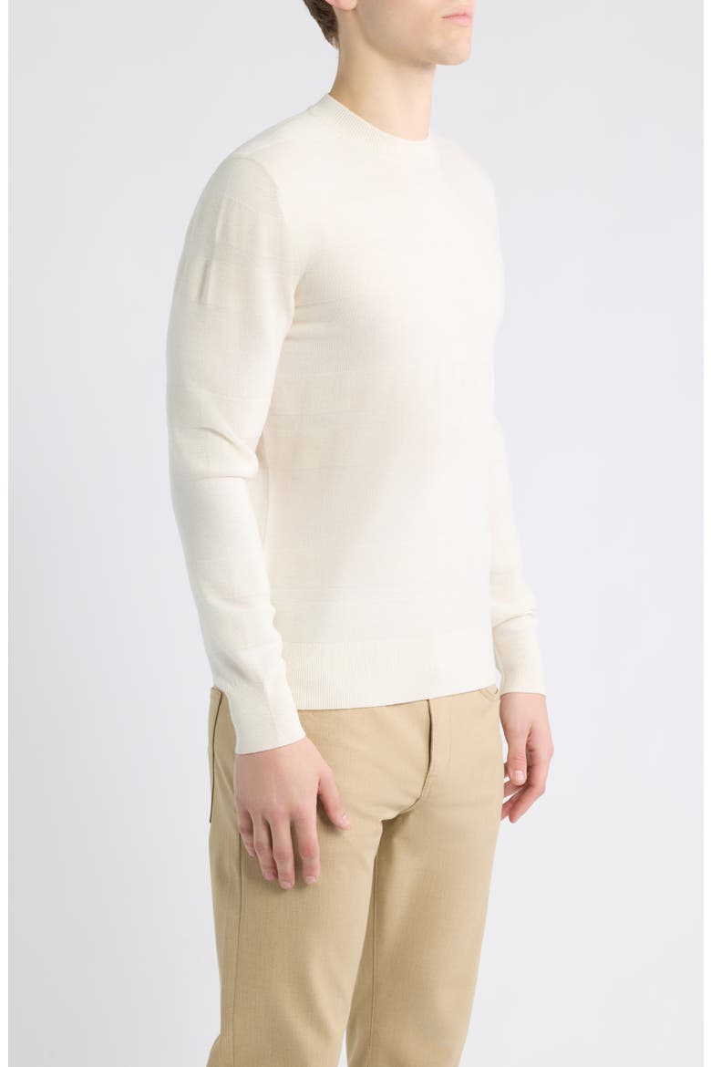 H-Finito Crewneck Virgin Wool Sweater, Alternate, color, OPEN WHITE